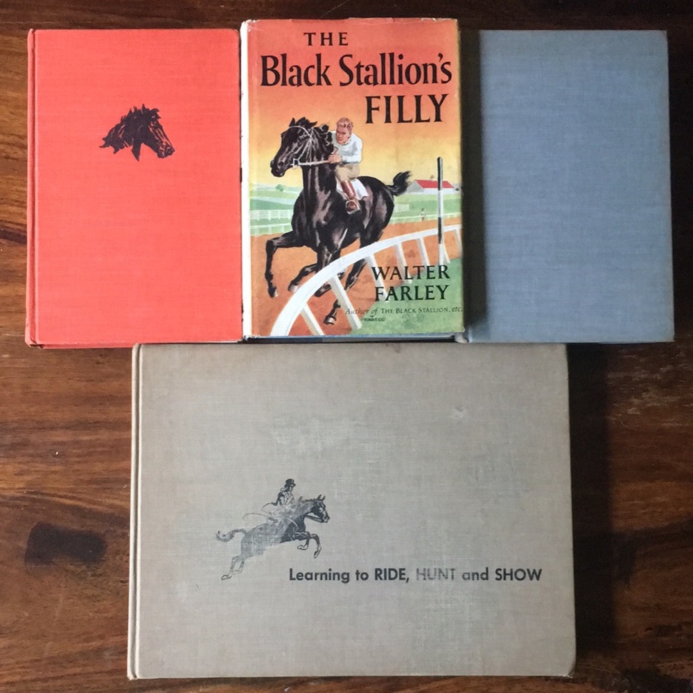 Set of 4 Vintage Horse Books BLACK STALLION 3 Farley Hardcover + 1 Horsemanship